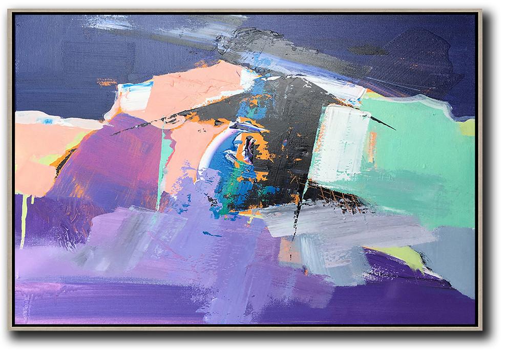 Horizontal Palette Knife Contemporary Art - Abstract Art Prints Extra Large